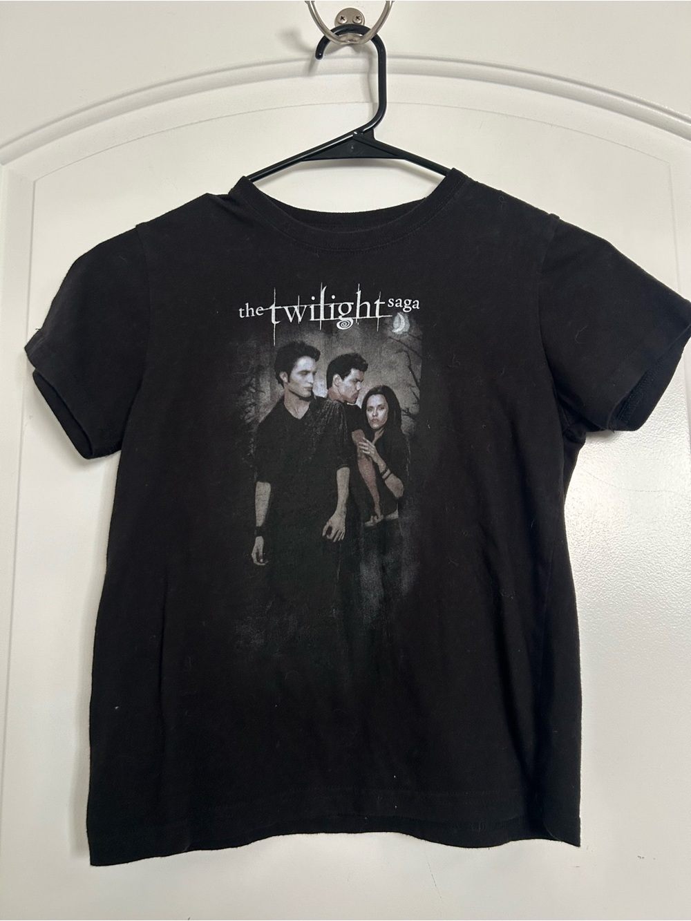 Twilight Saga Black Graphic Cropped Babydoll Tee XS 100% cotton 90s y2k style
